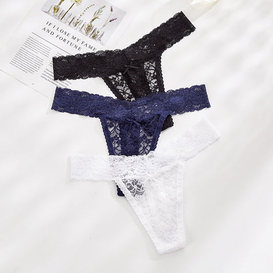 Low-rise Plus Size Sexy Transparent Lace Thong