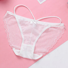 Lace Low-waist Sexy Breathable Hollow Mesh Thin Strap Briefs
