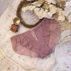 Lace Mesh Transparent Sexy Sweet Ruffle Briefs