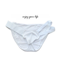 Men's Nylon Low Waist Sexy Mesh Briefs