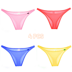 Men's Sexy Ice Silk Transparent Briefs