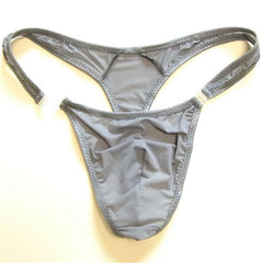 Translucent Men's Sexy Nylon Button Bikini Thong