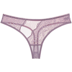 Men's Sheer Lace Mesh Low Rise Thong
