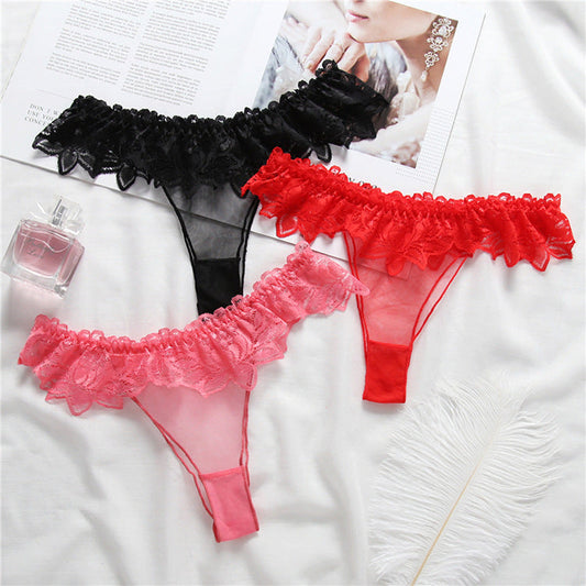 Low Waist Sexy Sheer Lace Thong