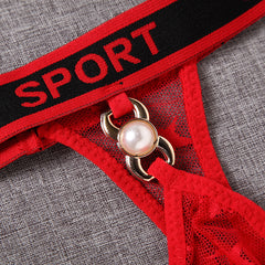 Men's Sexy Low Waist Transparent Mesh Breathable Thong