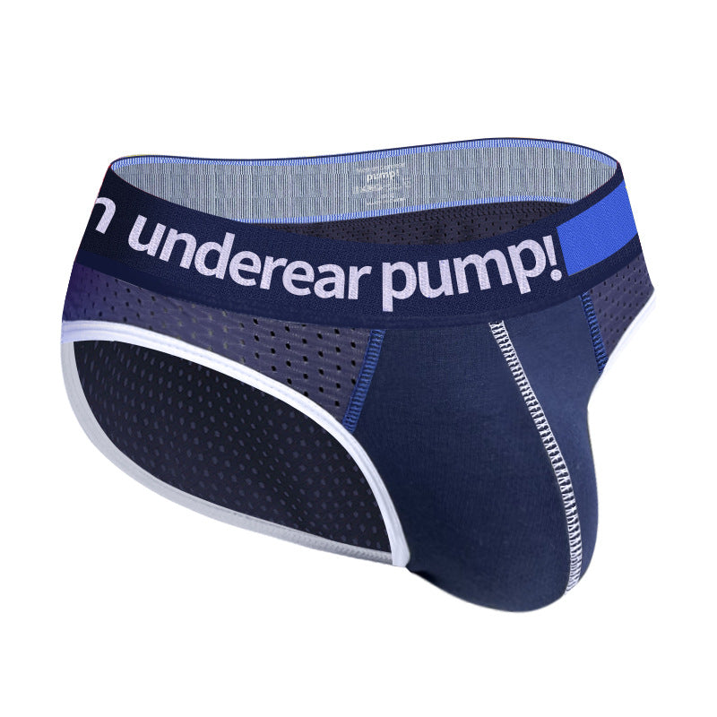 Men's Low Waist Stitching Large Pouch Sports Comfortable Breathable Briefs