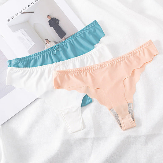 New Sexy Breathable Ice Silk Wavy Thong