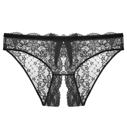 Sexy Crotchless Transparent Hot Slit Lace Panties