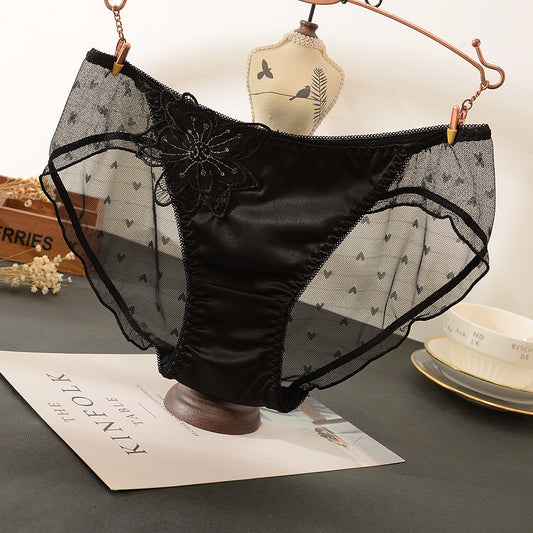 Sexy Breathable Fashionable Mesh Embroidered Underwear