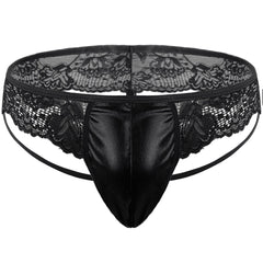 Tzy0975T leather lace thin string thong
