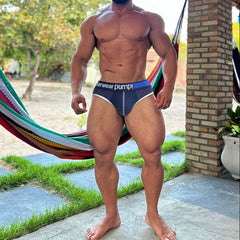 Men's Low Waist Stitching Large Pouch Sports Comfortable Breathable Briefs