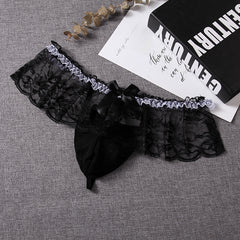 Men's Sexy Lace Mesh Transparent Thong