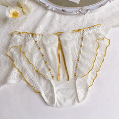 Japanese Contrast Lace Sexy Hip-covering Ribbon Plus Size Underwear