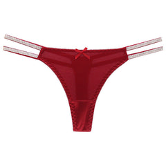Sexy Satin Hollow Fashionable Low Waist Sexy Thong