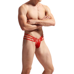 Men's Low Waist Sexy Butterfly Hollow Lace Sheer Thong