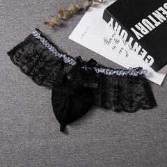 Men's Sexy Lace Mesh Transparent Thong