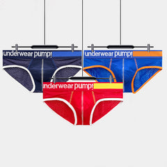 Men's Low Waist Stitching Large Pouch Sports Comfortable Breathable Briefs