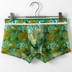 2023 New Men's Ultra-thin Transparent Mesh Ice Silk Printing Breathable Panties