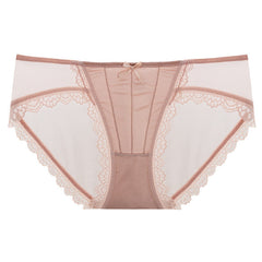 Hollow Mesh Satin Silky Lace Sexy Briefs