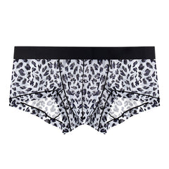 Men's Leopard Print Breathable Sexy Quick Dry Ice Silk Low Rise Boxer Briefs