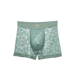 Men's Sexy Lace Seamless Breathable Antibacterial Boxer Briefs