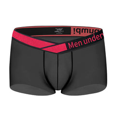 Men's Breathable Ice Silk Transparent Sexy Low Waist Stretch Boxer Briefs