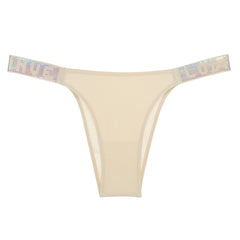 Solid color low waist hip-covering thong