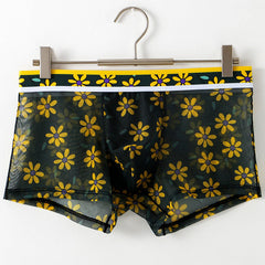 2023 New Men's Ultra-thin Transparent Mesh Ice Silk Printing Breathable Panties