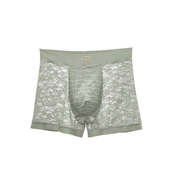 Men's Sexy Lace Seamless Breathable Antibacterial Boxer Briefs