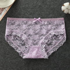 Sexy ultra-thin transparent mesh lace hollow panties