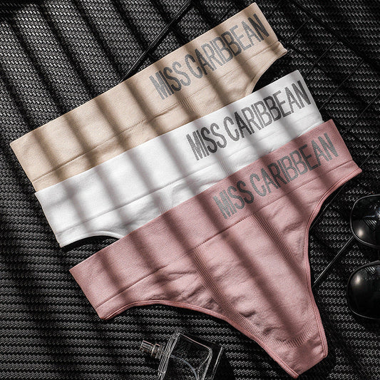 Men's Sexy Sports Fitness Letter Wide Waist Seamless Thong