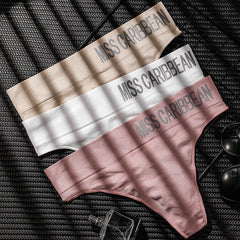 Men's Sexy Sports Fitness Letter Wide Waist Seamless Thong