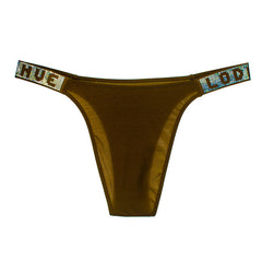 Solid color low waist hip-covering thong