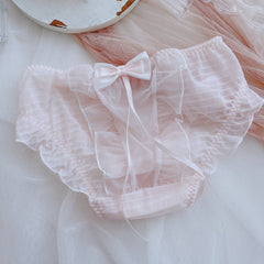 Mesh Bow Cute Briefs