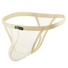 Solid Color Polyester Breathable Mesh Low Rise Thong